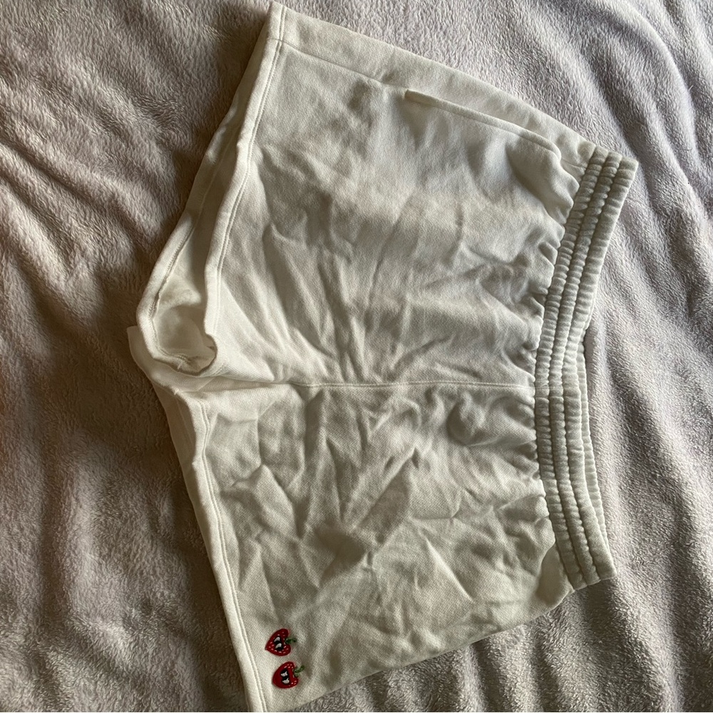 White Shorts with Heart Detail